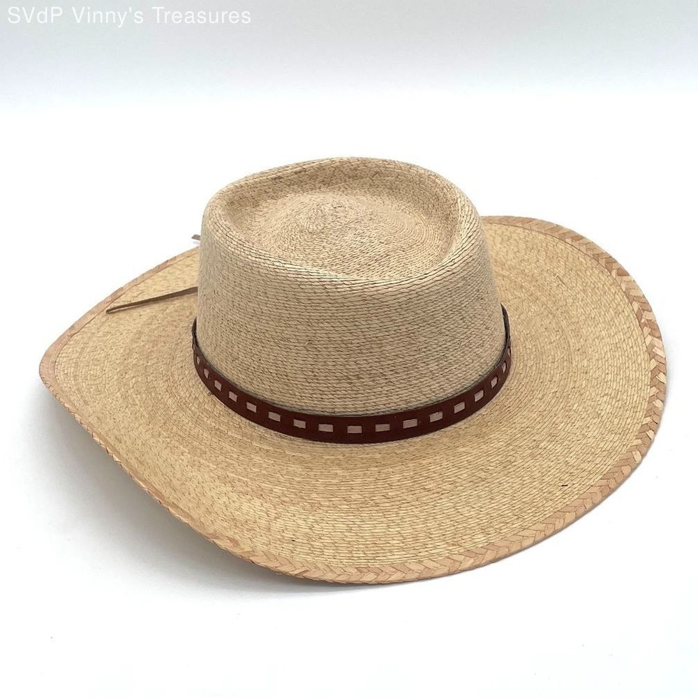 VTG Sahuayo Legitimo Straw and Leather Made in Mexico Unisex Rancher Hat